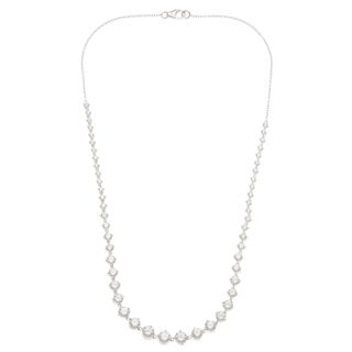 Sunstone Sterling Silver Graduated Necklace Made with SWAROVSKI ZIRCONIA Sunstone Cubic Zirconia Necklaces