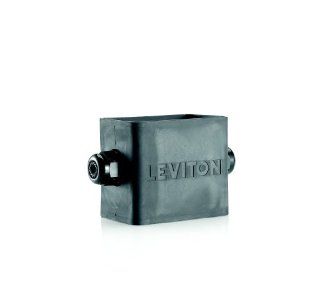 Leviton 3059F 1E Portable Outlet Box, Single Gang, Standard Depth, Feed Thru Style, Cable Diameter 0.230 Inch 0.546 Inch, Black   Electrical Outlet Boxes  