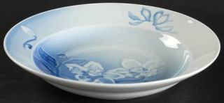 Bing & Grondahl Christmas Rose Rim Soup Bowl, Fine China Dinnerware   White Flow