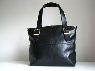 leather buckle tote handbag by the leather store