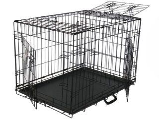 GoPetClub 3 Door Metal Pet Crate, 36 Inch  Dog Crate 
