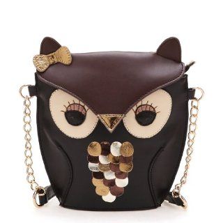 Cute Black Brown Owl Bag / Coin Purse Cross Body Handbags Shoes