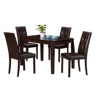 Monarch Dark Brown Leather look Dining Chair (set Of 2)