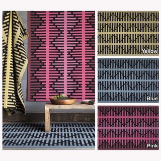 Mandara Handmade Abstract Pattern Flat weave Area Rug (5 X 7)