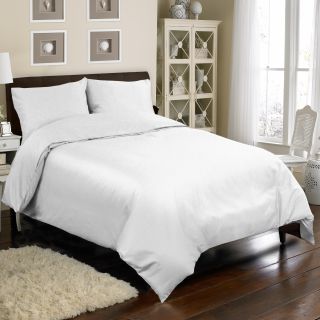 Veratex Grand Luxe Egyptian Cotton Sateen 1200 Thread Count 3 piece Mini Duvet Cover Set White Size Full