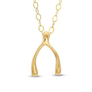 TEENYTINY® Wishbone Pendant in 10K Gold   17   Zales