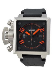 Welder K25 4203 CS BK OR  Watches,Stainless Steel Black Dial Orange Index 46mm Chronograph, Chronograph Welder Quartz Watches