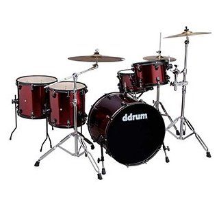 Ddrums Journeyman Player 22 Red Sparkle 5 Piece Drum Kit w/ Hardware Musical Instruments
