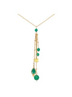 Emerald & Green Onyx Cascade Necklace by Satya