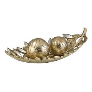 Gaia 20.5 inch Gold Decorative Bowl With Spheres