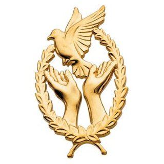 14k Yellow Gold Wings Of Remembrance Lapel Pin by US Gems Jewelry