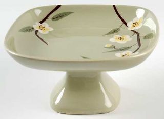 Weil Ware Blossom Celadon Round Compote   Height x Width, Fine China Dinnerware