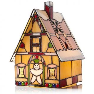 Tiffany Style Gingerbread House Accent Lamp