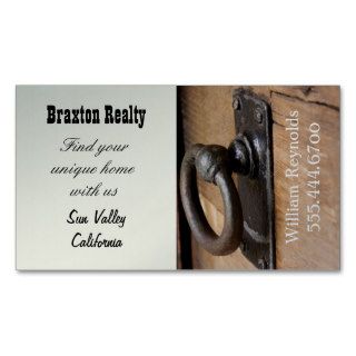 Rustic Doorknob Custom Business Card Template