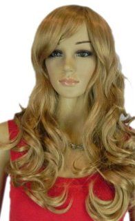 Qiyun Lolita Brown Blonde Long Wavy Curly Lovely Heat Resistant Fibre Synthetic Hair Full Cosplay Anime Costume Wig Health & Personal Care
