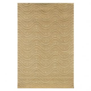 Hand loomed Gold Abstract Pattern Wool Rug (5 X 8)