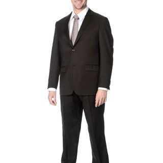 Pronto Mens Slim Fit Wool Max Brown Wool Blend 2 piece Suit