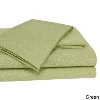 Elite Home Products Turino Print All Cotton Sheet Set Green Size Queen