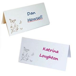 butterfly place cards for weddings & parties by sleepyheads