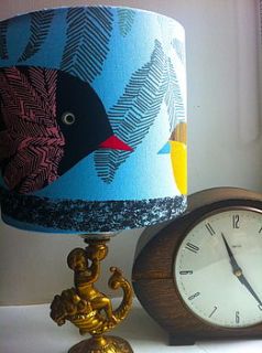 handmade funky bird and chick lampshade by the forest & co