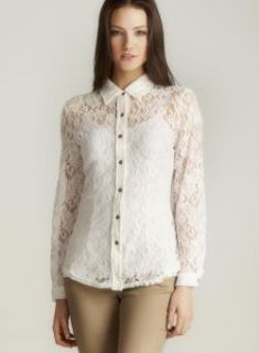 L`affaire Lace Crochet Button Down Long Sleeve Shirts