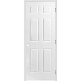 ReliaBilt 6 Panel Hollow Core Textured Molded Composite Left Hand Interior Single Prehung Door (Common 78 in x 26 in; Actual 79.75 in x 27.75 in)