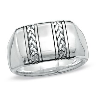 Goodman Mens Squared Braid Band in Sterling Silver   Zales