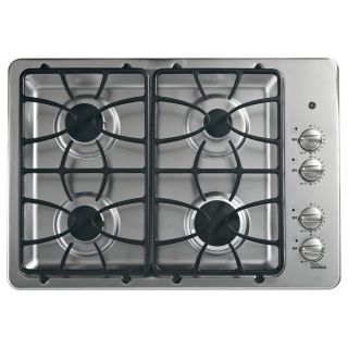 GE 4 Burner Gas Cooktop (Stainless) (Common 30 in; Actual 30 in)