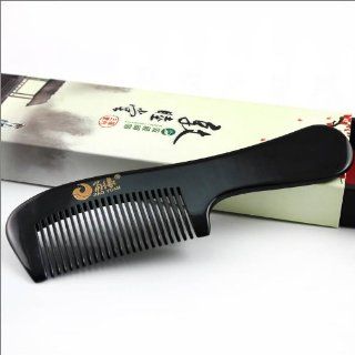 Natural Black Buffalo Horn massage anti off comb with handle,7" Health & Personal Care