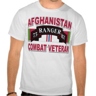 75th Ranger Regiment Afghanistan Combat Veteran Tee Shirt