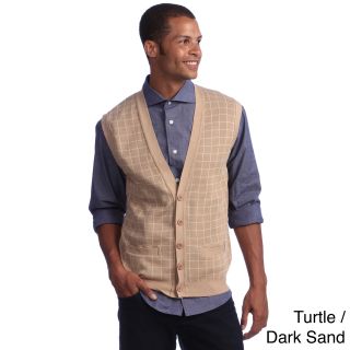 American Apparel American Apparel Mens Lightweight Knit Long Grid 5 button Vest Turtle/Dark Sand Size XS