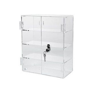 Acrylic Display Case with Locking Doors and 3 Shelves   Jewelry Trays