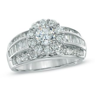 CT. T.W. Diamond Frame Engagement Ring in 14K White Gold   Zales