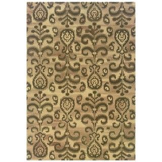 Style Haven Ikat Floral Hand made Beige/ Brown Rug (8 X 10) Beige Size 8 x 10