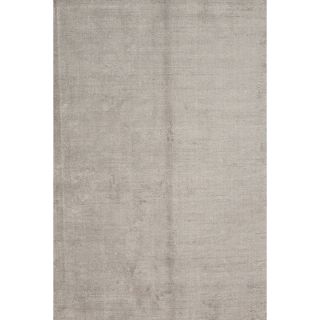 Hand loomed Solid pattern Gray/ Black Accent Rug (2 X 3)