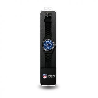 NFL Team Logo "Spirit" Black Rubber Strap Sports Watch   Colts
