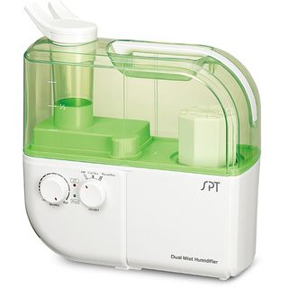 Dual Mist Humidifier with ION Exchange Filter in Green SPT Humidifiers