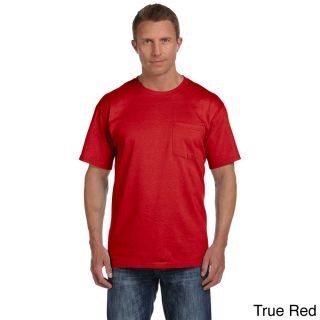 Fruit Of The Loom Fruit Of The Loom Mens Heavyweight Cotton Chest Pocket T shirt Red Size XXL
