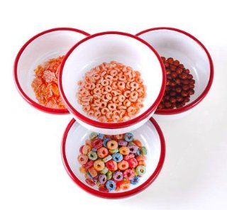 Set of 4 "Cereal" Design Soup or Cereal Bowls, 4.75 inches, Fun for kids or adults Bowl Kids For Salad Kitchen & Dining