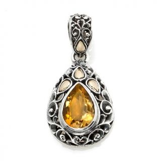 Bali Designs by Robert Manse 2.7ct Gemstone Sterling Silver and 18K Gold Pendan