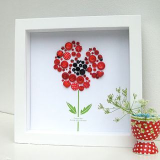personalised baby girl button poppy artwork by sweet dimple