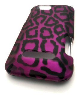 Motorola Defy XT XT555c Purple Leopard Cheetah Design Hard Matte Case Skin Cover Mobile Phone Accessory Cell Phones & Accessories