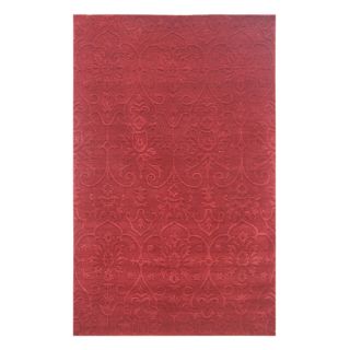 Hand loomed Red/ Orange Floral Pattern Wool Rug (5 X 8)