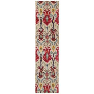 Vibrant Bohemian Ivory/ Red Area Rug (27 X 10)