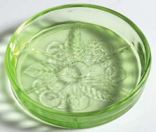 Jeannette Cherry Blossom Green Coaster   Green               Depression Glass