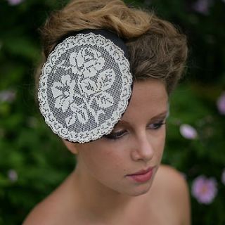 lace maid silk and lace pillbox hat by the headmistress