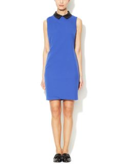 Stretch Crepe Leather Collar Dress by Thakoon Addition