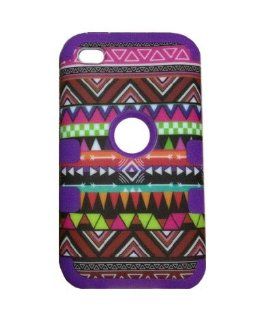 JBG Purple Touch 4 Tribal Pattern High Impact TUFF Silicone Soft And Hard Hybrid Combo Case Cover for Apple Ipod Touch 4 4th Cell Phones & Accessories