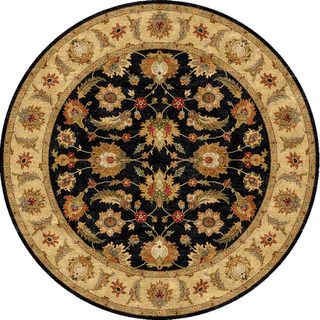 Hand tufted Traditional Oriental Pattern Gray/ Black Rug (8 Round)