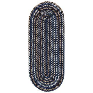 Watch Hill Black And Blue Braided Rug (2 X 6 Runner)